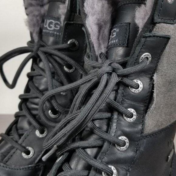 UGG Adirondack II Waterproof Boot, Black Leather, Womens Size 8.5 US / 39.5 - Picture 15 of 16